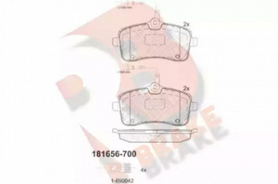 R BRAKE rb1656700 -  Комплект тормозных колодок, дисковый тормоз